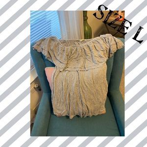 GIANNI Bini grey off shoulder Top Size L